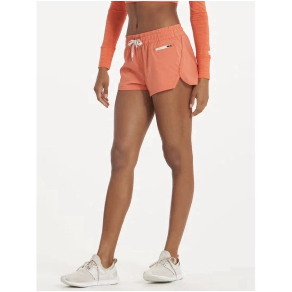 Vuori Womens Clementine Orange Grapefruit Running Workout Lined Shorts Sz M